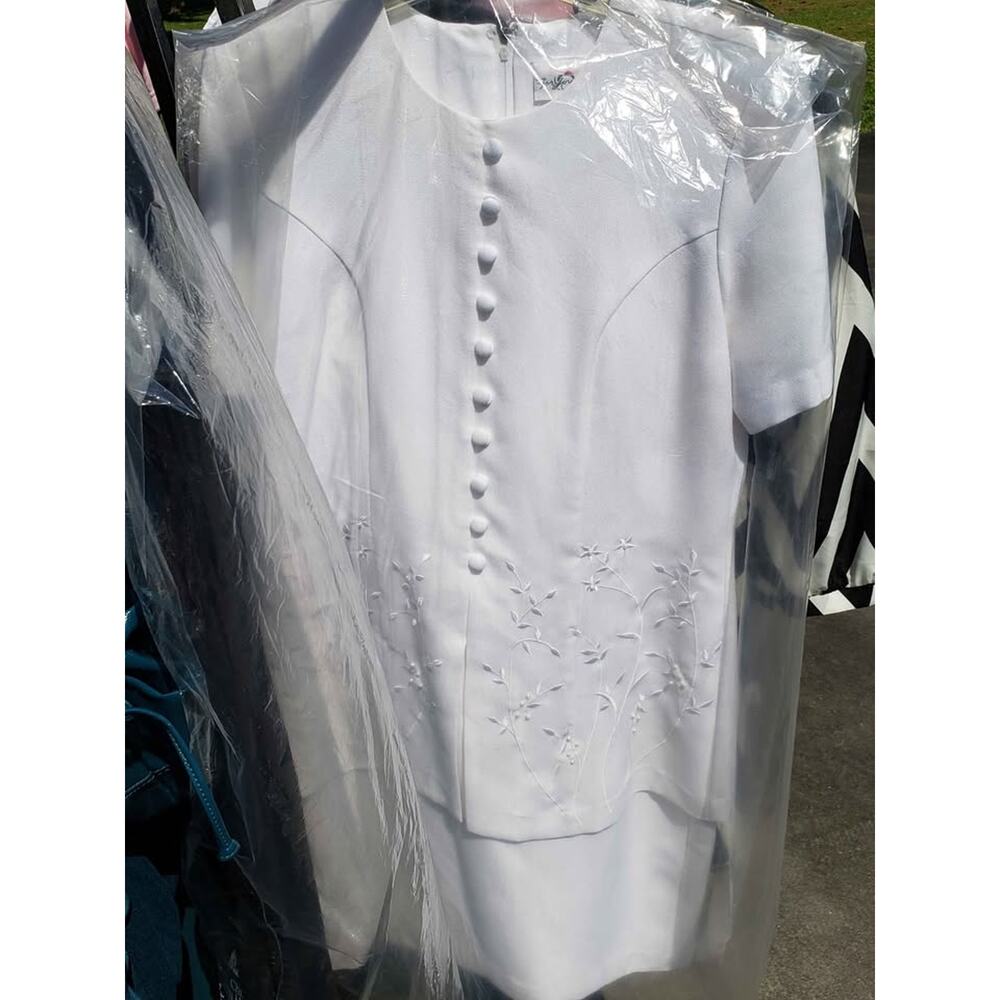 Pretty White Embellished Dress by For you One - Size 10 - EUC